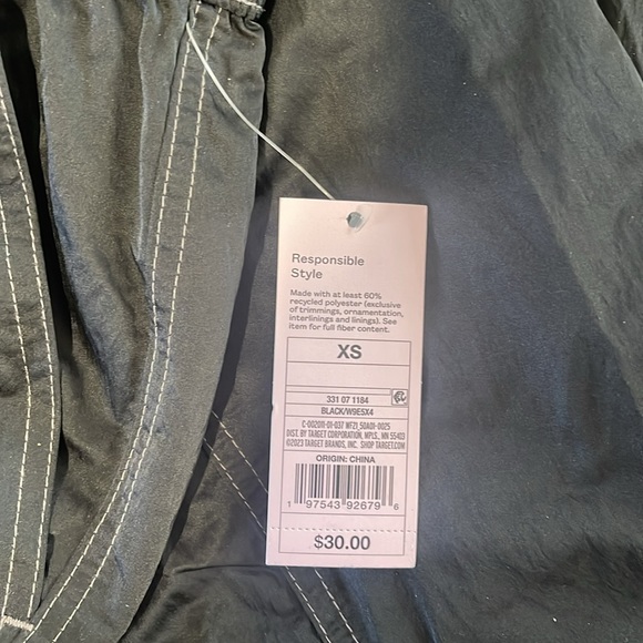 NWT Wild Fable Black Parachute Rip Cord Straight Leg Pants - Picture 10 of 10